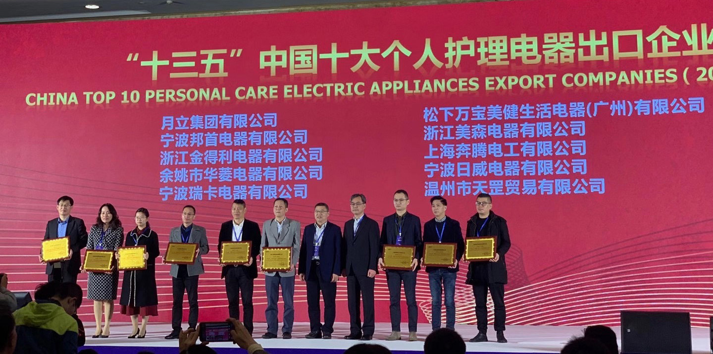 凯发k8官网入口集团荣获“十三五”中国十大个人护理电器、电熨斗出口企业称号